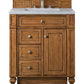 Bristol 30" Single Vanity, Saddle Brown w/ 3 CM Eternal Jasmine Pearl Quartz Top