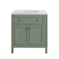 Chicago 30" Single Vanity, Smokey Celadon w/ 3 CM Arctic Fall Top