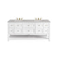 Breckenridge 72" Double Vanity, Bright White w/ 3 CM Eternal Serena Top