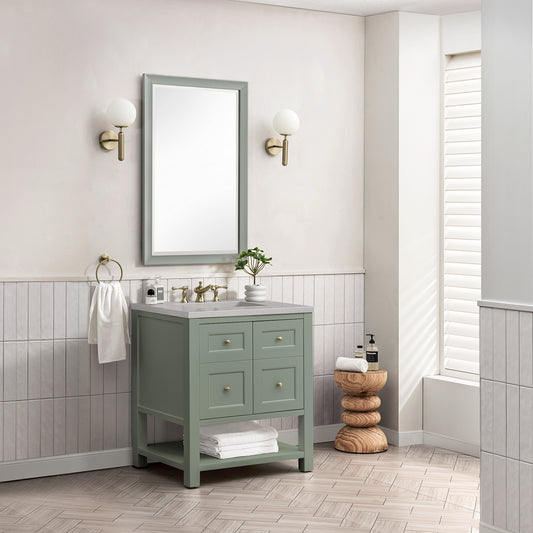 Breckenridge 30" Single Vanity, Smokey Celadon w/ 3 CM Eternal Serena Top