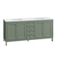 Chicago 72" Double Vanity, Smokey Celadon w/ 3 CM White Zeus Top