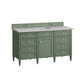 Brittany 60" Single Vanity, Smokey Celadon w/ 3 CM Eternal Serena Top