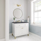 Chicago 36" Single Vanity, Glossy White w/ 3 CM Charcoal Soapstone Top