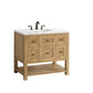 Breckenridge 36" Single Vanity, Light Natural Oak w/ 3 CM Arctic Fall Top