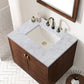 Amberly 30" Single Vanity, Mid-Century Walnut w/ 3 CM Carrara Marble Top