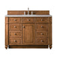 Bristol 48" Single Vanity, Saddle Brown w/ 3 CM Eternal Serena Quartz Top