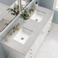 Chicago 60" Double Vanity, Glossy White w/ 3 CM Eternal Serena Top