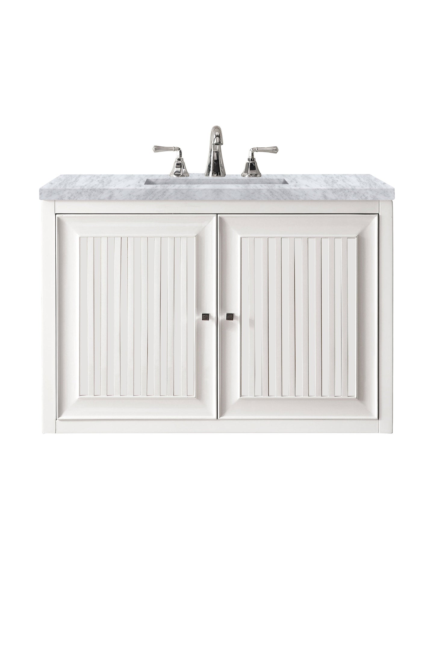 Athens 30" Single Vanity, Glossy White w/ 3 CM Carrara White Top