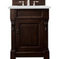 Brookfield 26" Single Vanity, Burnished Mahogany w/ 3 CM Ethereal Noctis Quartz Top