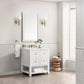 Breckenridge 30" Single Vanity, Bright White w/ 3 CM White Zeus Top