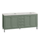 Chicago 72" Double Vanity, Smokey Celadon w/ 3 CM Eternal Jasmine Pearl Top