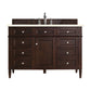 Brittany 48" Single Vanity, Burnished Mahogany w/ 3 CM Eternal Marfil Quartz Top