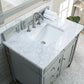 Brittany 36" Single Vanity, Urban Gray w/ 3 CM Carrara Marble Top