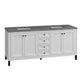 Chicago 72" Double Vanity, Glossy White w/ 3 CM Grey Expo Top