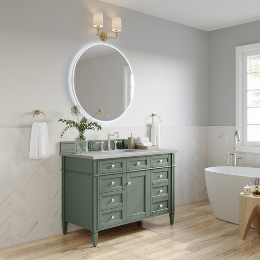 Brittany 48" Single Vanity, Smokey Celadon w/ 3 CM Eternal Serena Top