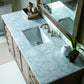 Chicago 60" Single Vanity, Whitewashed Walnut w/ 3 CM Carrara Marble Top