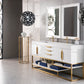 Columbia 72" Double Vanity, Glossy White, Radiant Gold w/ Glossy White Composite Stone Top