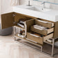 Columbia 48" Single Vanity, Latte Oak w/ Glossy White Composite Stone Top