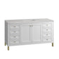 Chicago 60" Single Vanity, Glossy White w/ 3 CM Eternal Serena Top