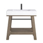 Auburn 36" Single Sink Console, Weathered Timber w/ Glossy White Mineral Composite Stone Top