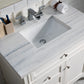 Brittany 36" Single Vanity, Bright White w/ 3 CM Arctic Fall Solid Surface Top