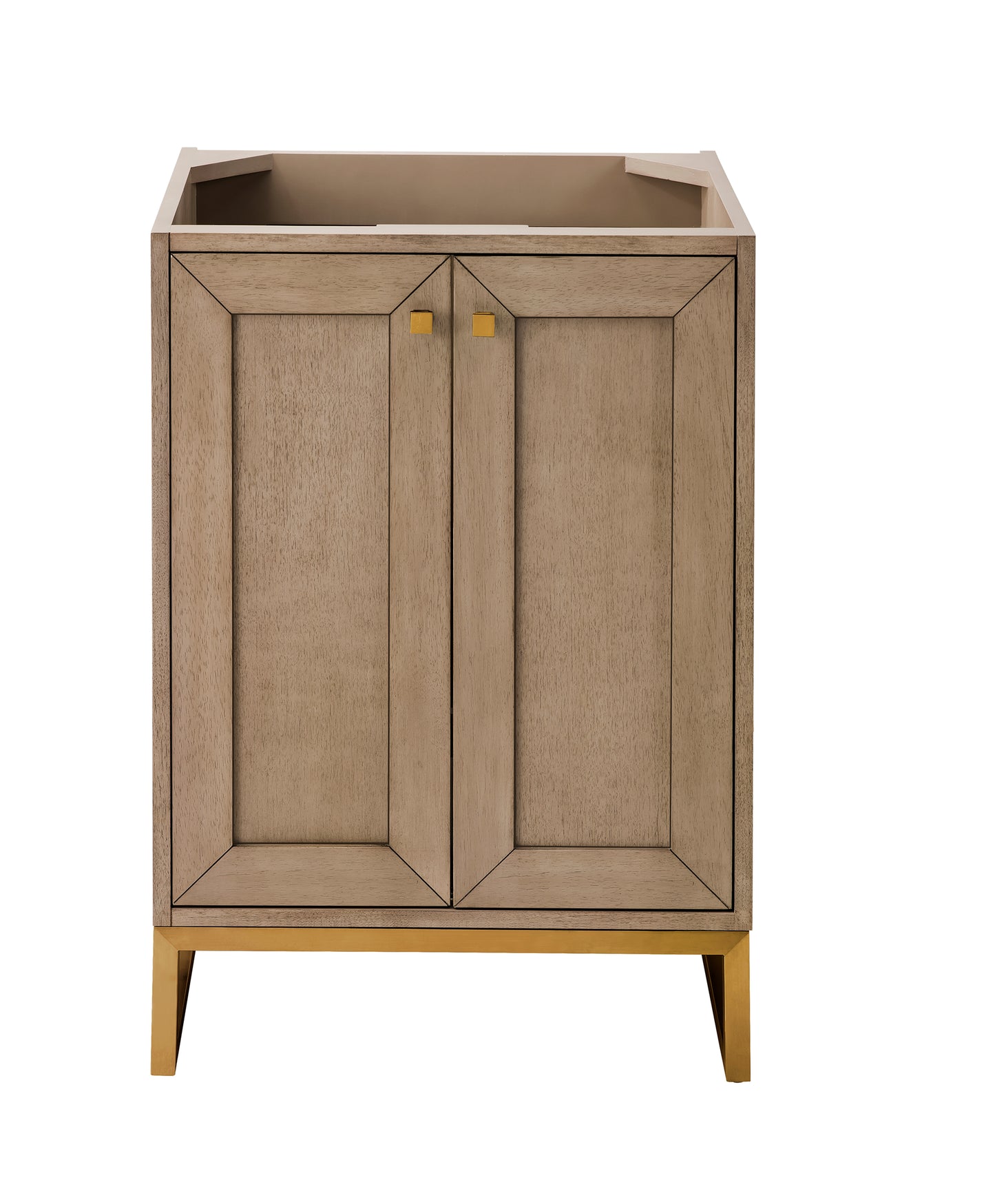 Chianti 24" Single Vanity Cabinet, Whitewashed Walnut, Radiant Gold