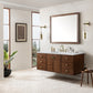 Amberly 60" Single Vanity, Mid-Century Walnut w/ 3 CM White Zeus Top