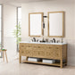 Breckenridge 72" Double Vanity, Light Natural Oak w/ 3 CM White Zeus Top