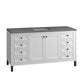 Chicago 60" Single Vanity, Glossy White w/ 3 CM Grey Expo Top