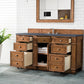 Bristol 60" Single Vanity, Saddle Brown w/ 3 CM Charcoal Soapstone Quartz Top