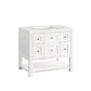 Breckenridge 36" Single Vanity, Bright White w/ 3 CM White Zeus Top