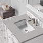 Bristol 30" Single Vanity, Bright White w/ 3 CM Eternal Serena Quartz Top