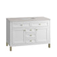 Chicago 48" Single Vanity, Glossy White w/ 3 CM Eternal Serena Top