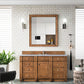 Bristol 60" Single Vanity, Saddle Brown w/ 3 CM Arctic Fall Solid Surface Top