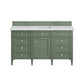 Brittany 60" Single Vanity, Smokey Celadon w/ 3 CM Ethereal Noctis Top