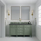 Brittany 60" Double Vanity, Smokey Celadon w/ 3 CM Charcoal Soapstone Top