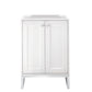 Chianti 24" Single Vanity Cabinet, Glossy White, Brushed Nickel