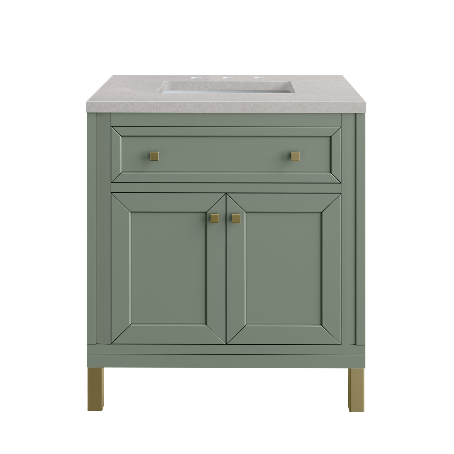 Chicago 30" Single Vanity, Smokey Celadon w/ 3 CM Eternal Serena Top