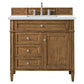 Brittany 36" Single Vanity, Saddle Brown w/ 3 CM Ethereal Noctis Quartz Top