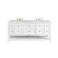 Breckenridge 72" Double Vanity, Bright White w/ 3 CM Arctic Fall Top