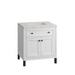 Chicago 30" Single Vanity, Glossy White w/ 3 CM Eternal Jasmine Pearl Top