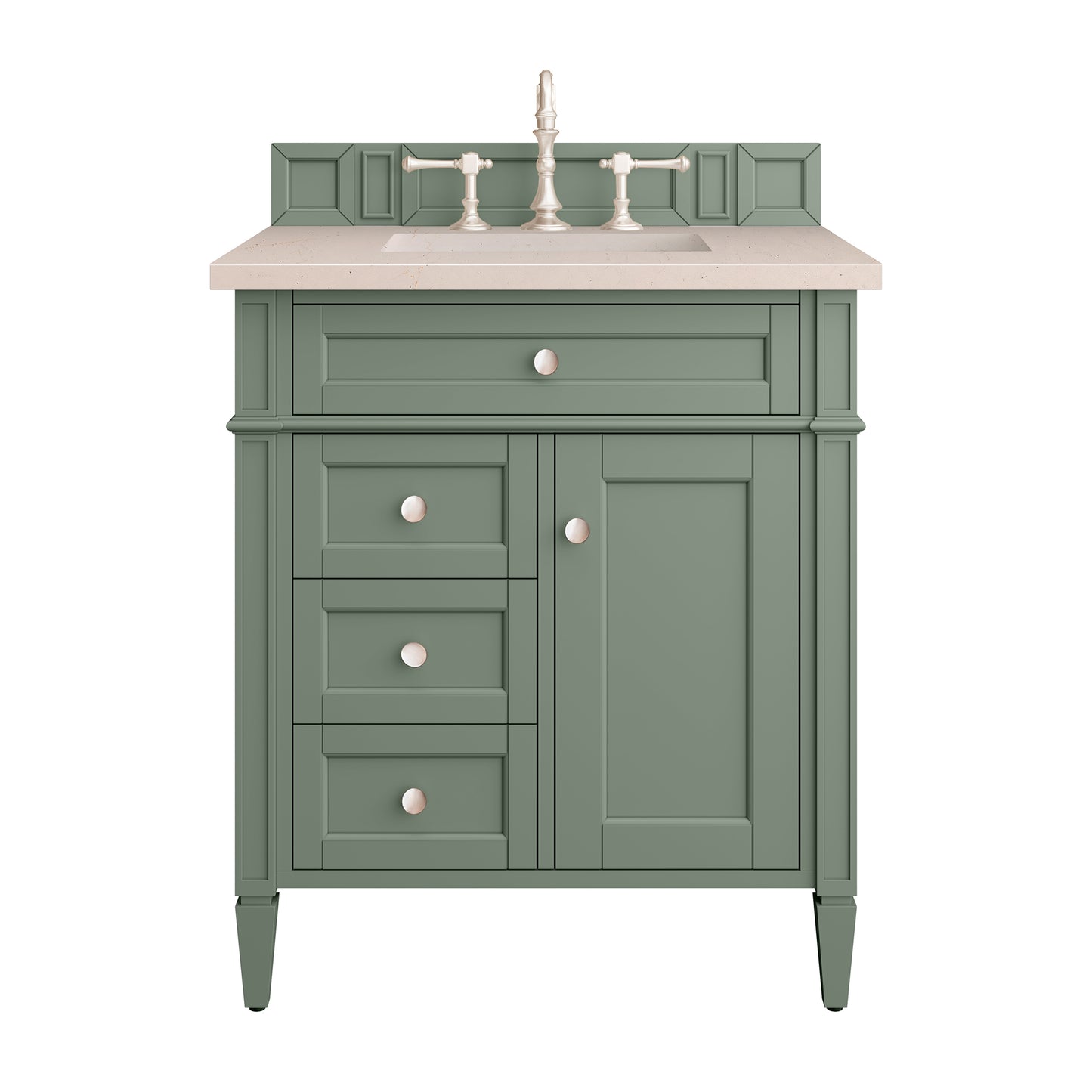 Brittany 30" Single Vanity, Smokey Celadon w/ 3 CM Eternal Marfil Top