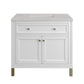 Chicago 36" Single Vanity, Glossy White w/ 3 CM Eternal Serena Top