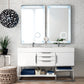 Columbia 59" Double Vanity, Glossy White w/ Glossy White Composite Stone Top