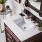 Brittany 30" Single Vanity, Burnished Mahogany, w/ 3 CM White Zeus Quartz Top