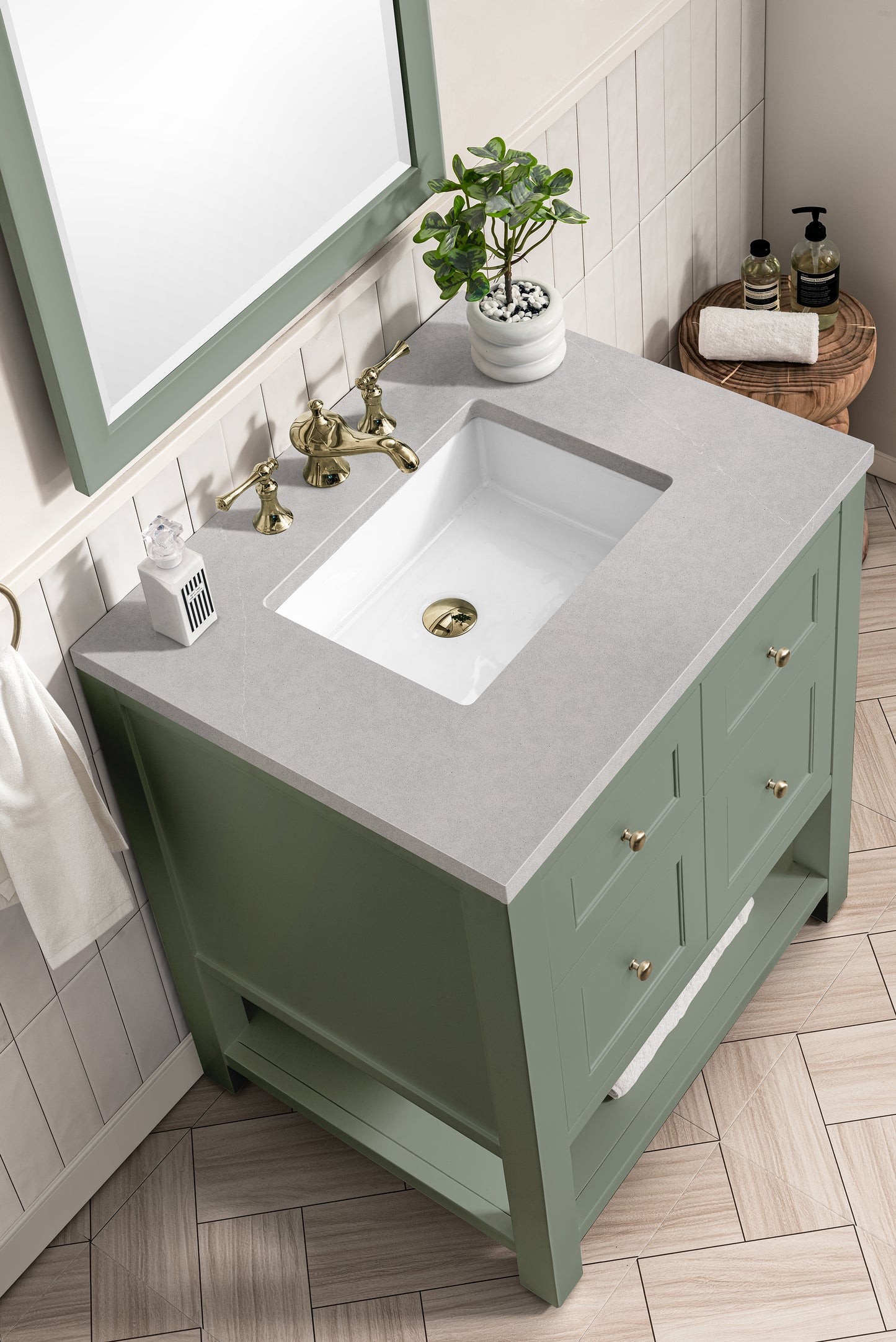 Breckenridge 30" Single Vanity, Smokey Celadon w/ 3 CM Eternal Serena Top