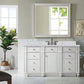 Bristol 60" Single Vanity, Bright White w/ 3 CM Carrara Marble Top