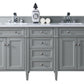 Brittany 72" Double Vanity, Urban Gray w/ 3 CM White Zeus Quartz Top