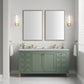 Chicago 60" Double Vanity, Smokey Celadon w/ 3 CM Ethereal Noctis Top