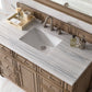 Bristol 48" Single Vanity, Whitewashed Walnut w/ 3 CM Arctic Fall Solid Surface Top